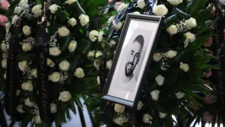 Msza święta żałobna w intencji posła Lewicy Łukasza Litewki w kościele parafii rzymskokatolickiej pw. św. Joachima w Sosnowcu. Fot. PAP/Łukasz Gągulski