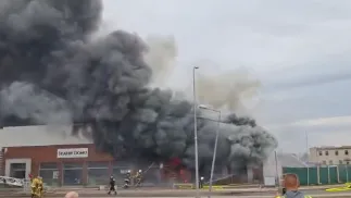 Pożar marketu w Czersku, fot. KP PSP w Chojnicach