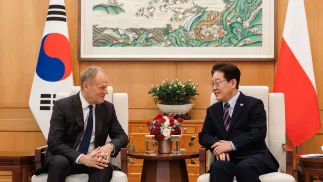 Премьер Польши Дональд Туск и президент Республики Корея Ли Чжэ Мён. Fot. X@PremierRP