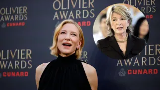Cate Blanchett (C) i Martha Stewart (P). Fot. EPA/TOLGA AKMEN/PAP/EPA/PETER FOLEY
