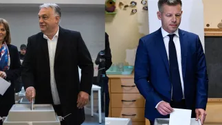 Wiktor Orban, Peter Magyar. fOT.  EPA/Robert Hegedus I  EPA/AKOS KAISER