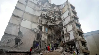 Zniszczenia po ataku na Liban. Fot. PAP/EPA/WAEL HAMZEH 