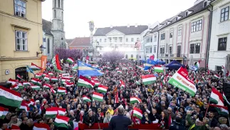 Premier Węgier i przewodniczący partii Fidesz Viktor Orbán przemawia do zwolenników podczas wiecu wyborczego Fot. PAP/EPA/AKOS KAISER/HUNGARIAN PM GENERAL DEPARTMENT OF COMMUNICATION