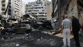 Zniszczenia po ataku Izraela na Liban Fot. PAP/EPA/WAEL HAMZEH