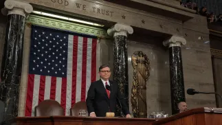 Spiker Izby Reprezentantów Mike Johnson. Fot. EPA/KYLIE COOPER / POOL 