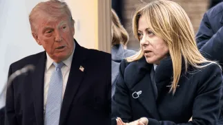 Prezydent USA Donald Trump i premier Włoch Giorgia Meloni. Fot. PAP/Wiktor Dąbkowski/EPA/YURI GRIPAS / POOL