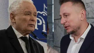Prezes PiS Jarosław Kaczyński i europoseł KO Krzyszof Brejza. Fot. PAP/Art Service/Tomasz Gzell