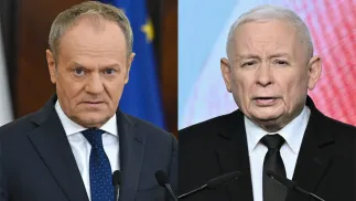 Premier Donald Tusk i prezes PiS Jarosław Kaczyński. Fot.  PAP/Piotr Nowak/Radek Pietruszka