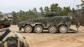 Żołnierze Litewskich Sił Lądowych. Fot. PAP/EPA/ HANNIBAL HANSCHKE