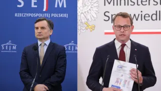 Zbigniew Ziobro (L) i Marcin Romanowski (P). Fot. PAP/Paweł Supernak/Tomasz Gzell