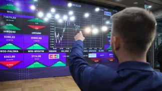 Giełda Papierów Wartościowych w Warszawie. Fot. PAP/	Albert Zawada (zdjęcie ilustracyjne)