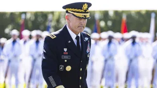 Randy George. Fot. PAP/EPA/JIM LO SCALZO