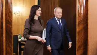 Premier Donald Tusk i premier Litwy Inga Ruginiene. Fot. PAP/	Paweł Supernak