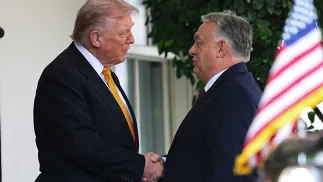 Donald Trump, Viktor Orban. Fot. PAP/ EPA/AARON SCHWARTZ