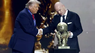 Donald Trump, Gianni Infantino. Fot. PAP/EPA/WILL OLIVER