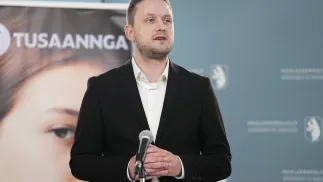 Premier Grenlandii Jens-Frederik Nielsen. Fot. PAP/EPA/Mads Claus Rasmussen