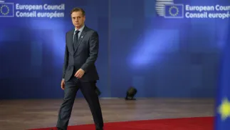 Premier Słowenii Robert Golob, fot. PAP/EPA/OLIVIER MATTHYS