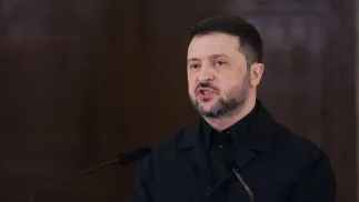 Prezydent Ukrainy Wołodymyr Zełenski. Fot. PAP/EPA/ROBERT GHEMENT