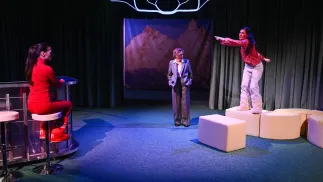 Próba medialna spektaklu "Mężczyźni objaśniają mi świat" Rebekki Solnit w reżyserii Klaudii Gębskiej na Scenie Studio Teatru Narodowego w Warszawie	Fot. PAP/Radek Pietruszka