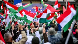 Zwolennicy Fideszu podczas konwencji partii, fot. PAP/EPA/MTI/Tibor Illyes