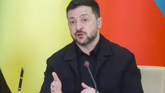 Wołodymyr Zełenski. Fot. EPA/SERGEY DOLZHENKO