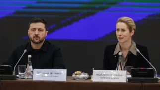 Владимир Зеленский и Кая Каллас. Fot. PAP/Victor Kovalchuk