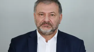 Minister sprawiedliwości, prokurator generalny Waldemar Żurek w siedzibie Polskiej Agencji Prasowej. Fot. PAP/Albert Zawada