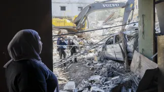 Zniszczenia po ataku na Bejrut Fot. PAP/EPA/WAEL HAMZEH