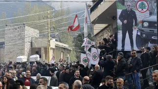 Pierre Mouawad, szef centrum Sił Libańskich (LF) w Yahchouch, i jego żona Flavia zostali zabici w izraelskim ataku na budynek w chrześcijańskim mieście Ain Saadeh. Fot. PAP/EPA/	WAEL HAMZEH