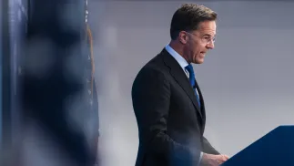 Szef NATO Mark Rutte. Fot. PAP/EPA/JIM LO SCALZO