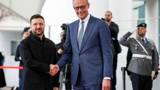 Володимир Зеленський і Фрідріх Мерц. Fot. PAP/EPA/CLEMENS BILAN