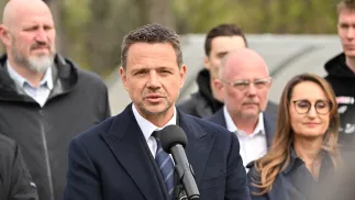  Prezydent Warszawy Rafał Trzaskowski podczas konferencji prasowej w Warszawie, fot. PAP/Rafał Trzaskowski