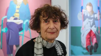 Artystka Ewa Kuryluk podczas otwarcia swojej wystawy „Kangór w Operze” w Galerii Opera Teatru Narodowego w Warszawie. Fot. PAP/Paweł Supernak