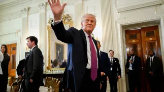 Prezydent USA Donald Trump. Fot. PAP/EPA/DANIEL HEUER / POOL 