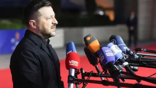 Prezydent Wołodymyr Zełenski. Fot. PAP/EPA/GEORGE CHRISTOFOROU