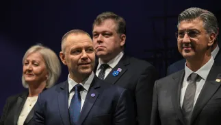 Prezydent RP Karol Nawrocki i premier Chorwacji Andrej Plenković. Fot. PAP/Marcin Obara