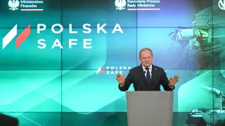 Wystąpienie premiera Donalda Tuska po podpisaniu umowy PAP/Marcin Obara