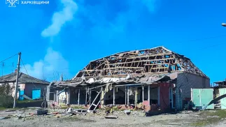 Последствия российского обстрела города Мерефа. Fot. Facebook/Головне управління ДСНС України у Харківській області