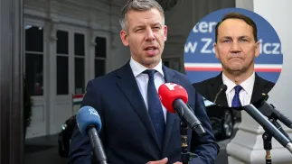 Peter Magyar, Radosław Sikorski Fot. PAP/Radek Pietruszka/EPA/TIBOR ILLYES