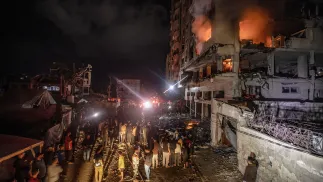 Zamach w Rimalu. Fot. PAP/EPA/MOHAMMED SABER