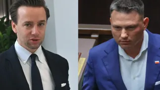 Krzysztof Bosak i Sławomir Mentzen. Fot. PAP/Piotr Nowak/Leszek Szymański