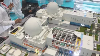 Model elektrowni jądrowej Barakah w Zjednoczonych Emiratach Arabskich Fot. PAP/EPA/ALI HAIDER
