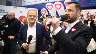 Donald Tusk i Aleksander Miszalski, fot. PAP/Łukasz Gągulski