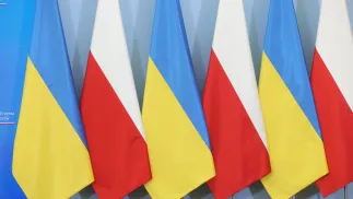 Flagi Polski i Ukrainy Fot. PAP/Rafał Guz