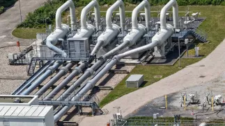 Газова компресорна станція поблизу Малльнова, Німеччина. Fot. PAP/EPA/HANNIBAL HANSCHKE