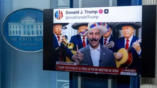 Opublikowane przez prezydenta USA Donalda Trumpa zdjęcie wygenerowane przez AI. Zdjęcie ilustracyjne. Fot. EPA/SHAWN THEW