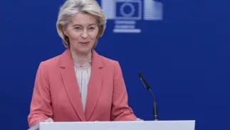 Ursula von der Leyen. Fot. PAP/EPA/OLIVIER MATTHYS 