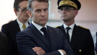 Prezydent Francji Emmanuel Macron. Fot. PAP/EPA/VALENTINE CHAPUIS / POOL