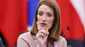 Роберта Метсола. Fot. PAP/EPA/RONALD WITTEK