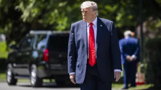 Prezydent USA Donald Trump. Fot. PAP/EPA/	JIM LO SCALZO / POOL